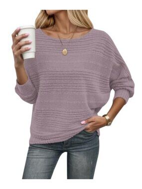 Women's Loose Tunic Sweater Long Sleeve Batwing Pullover
